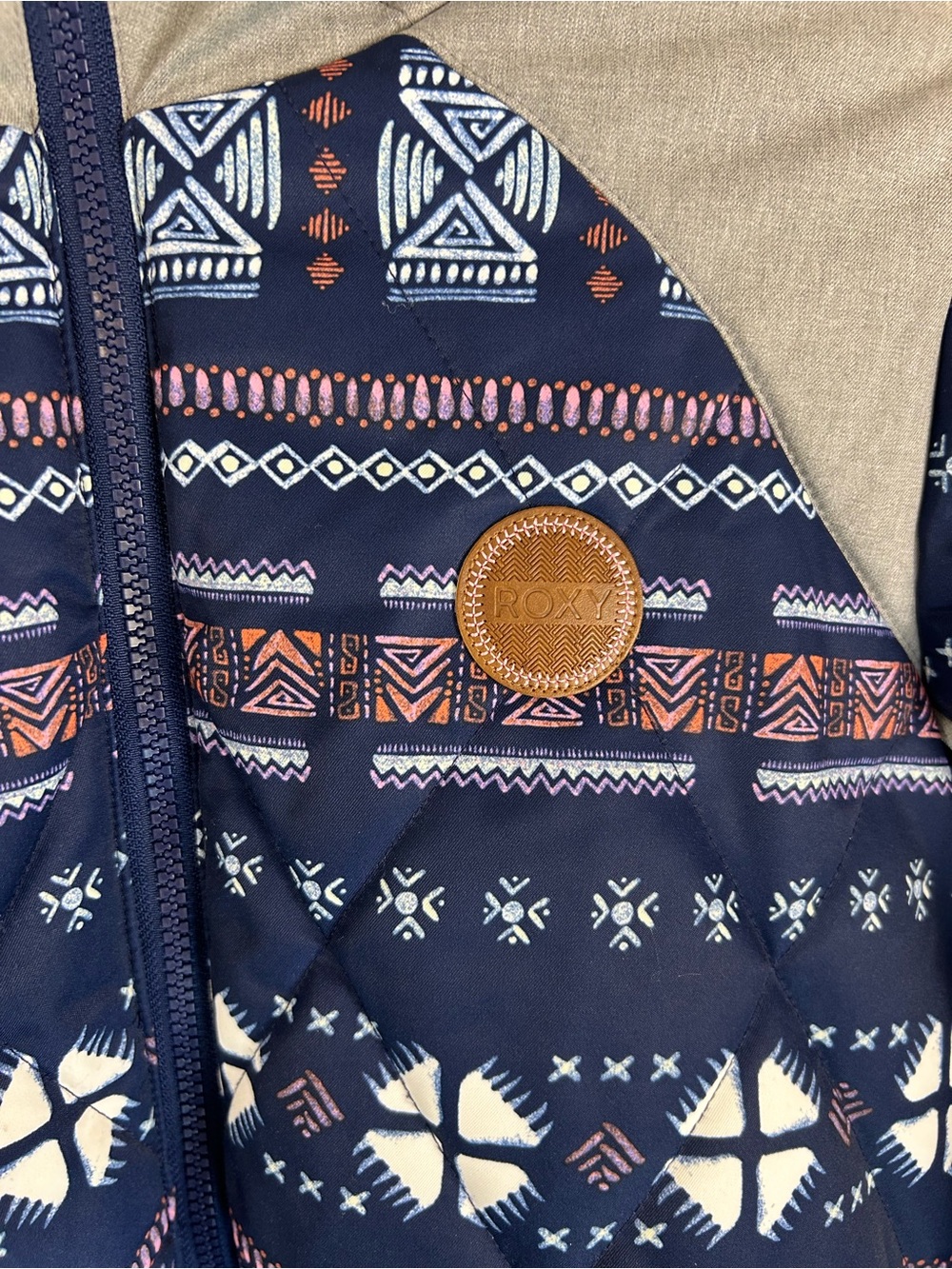 Roxy Girls Youth 16 XXL Ski Snow Jacket DryFlight 10K Navy Print - Picture 6 of 15